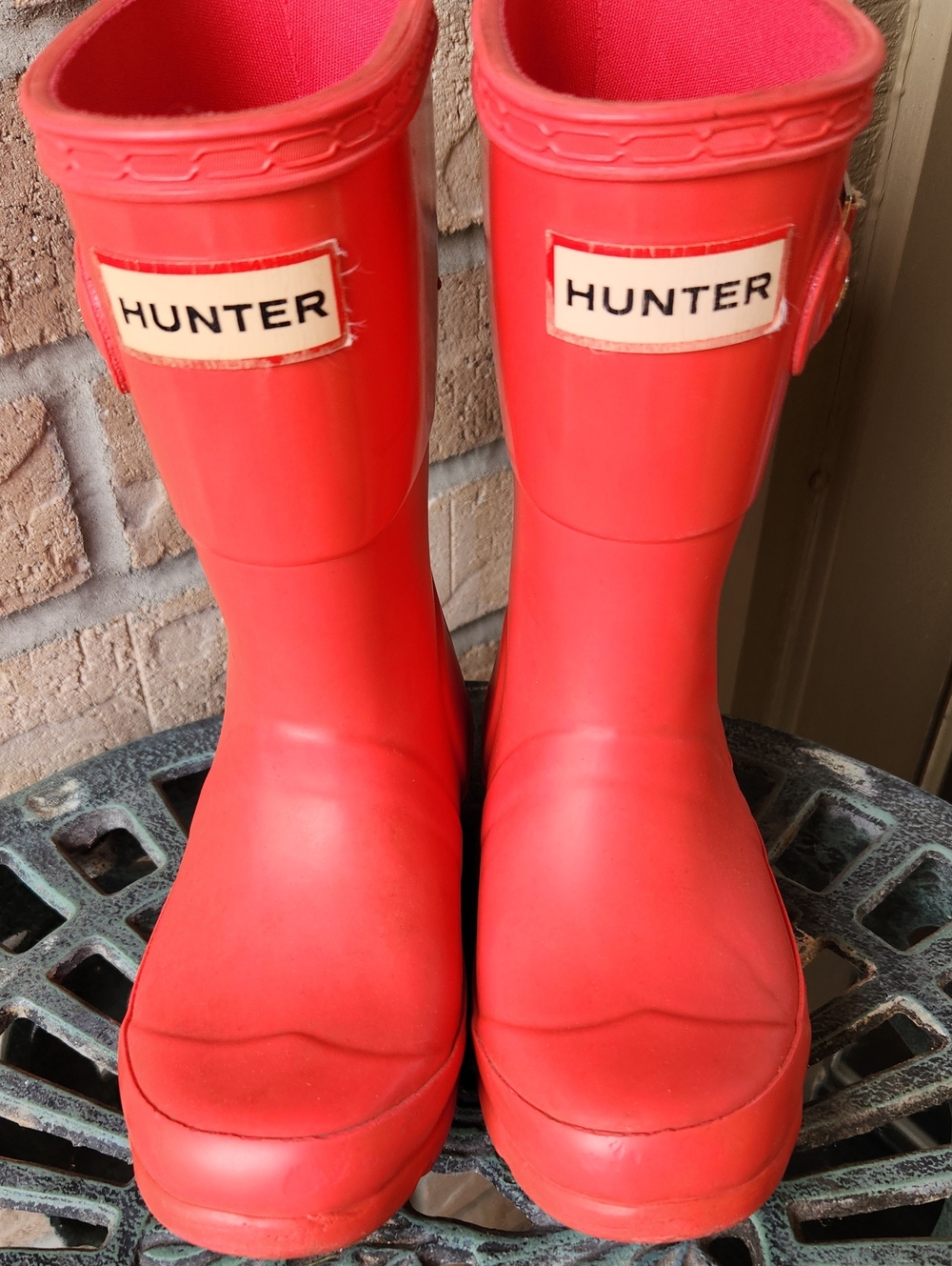 Hunter Kids Coral-Red Rain Boots